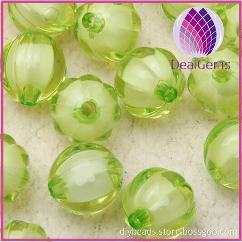 miracle green 8mm Bulk chunky acrylic faceted pumpkin ball beads